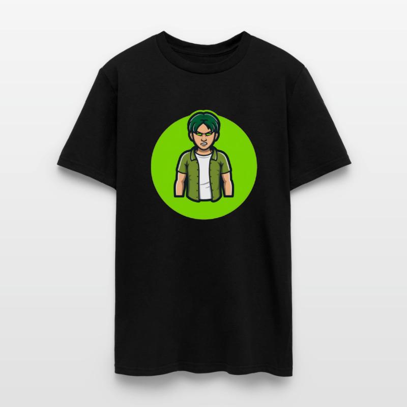 Green Angry Boy Gaming Mascot Avatar T shirt