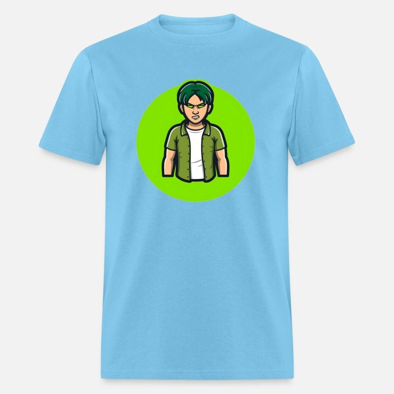 Green Angry Boy Gaming Mascot Avatar T shirt