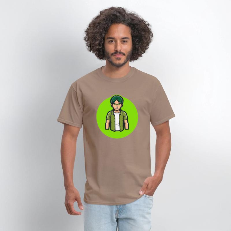 Green Angry Boy Gaming Mascot Avatar T shirt