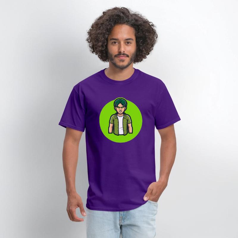 Green Angry Boy Gaming Mascot Avatar T shirt