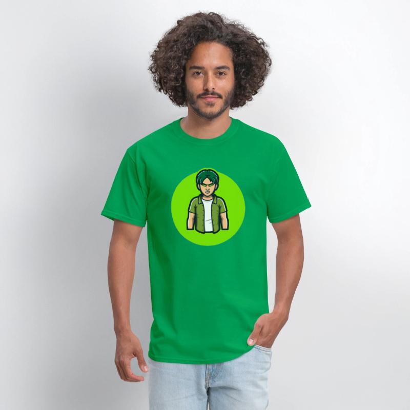 Green Angry Boy Gaming Mascot Avatar T shirt