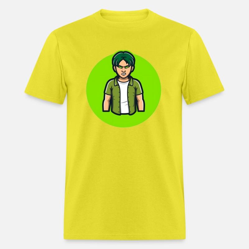 Green Angry Boy Gaming Mascot Avatar T shirt