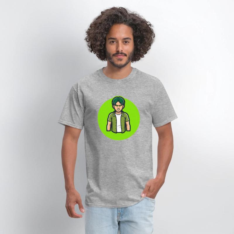 Green Angry Boy Gaming Mascot Avatar T shirt