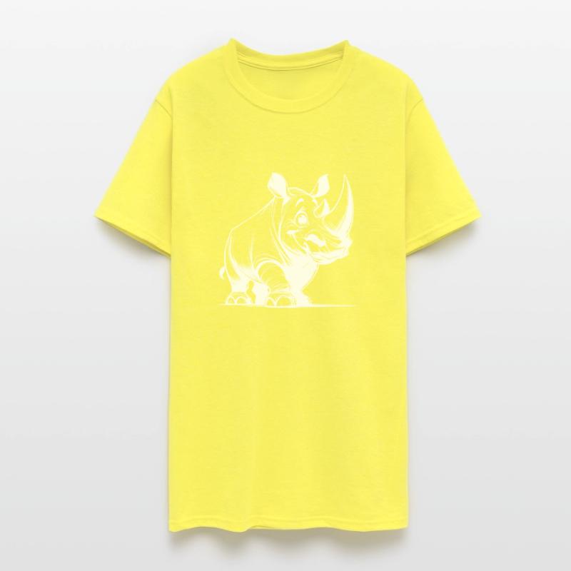 Grinning Rhino Line Drawing Sketch