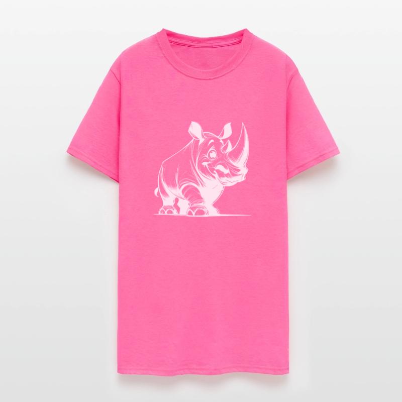 Grinning Rhino Line Drawing Sketch