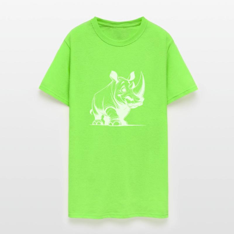 Grinning Rhino Line Drawing Sketch