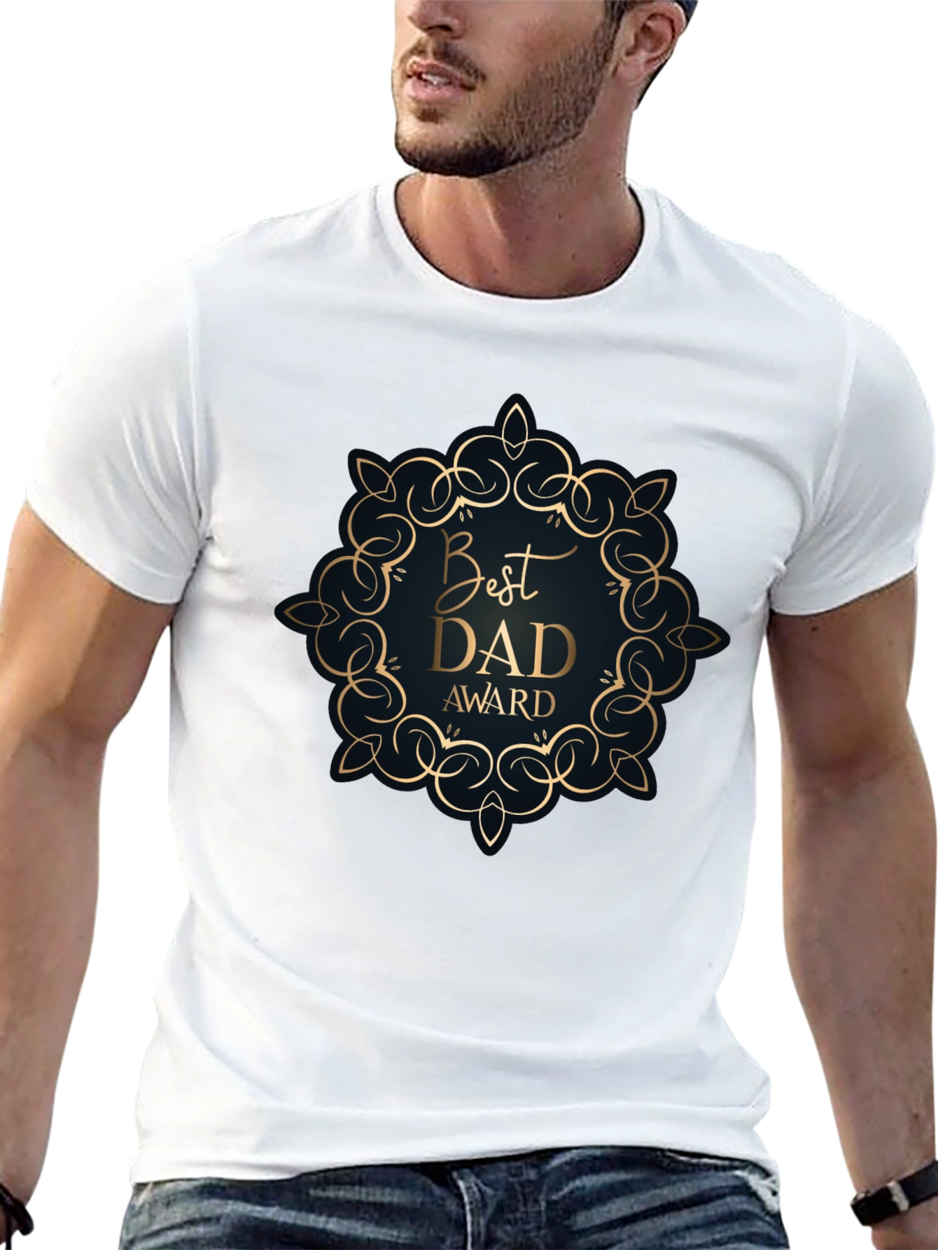 Best Dad Award Black T-Shirt
