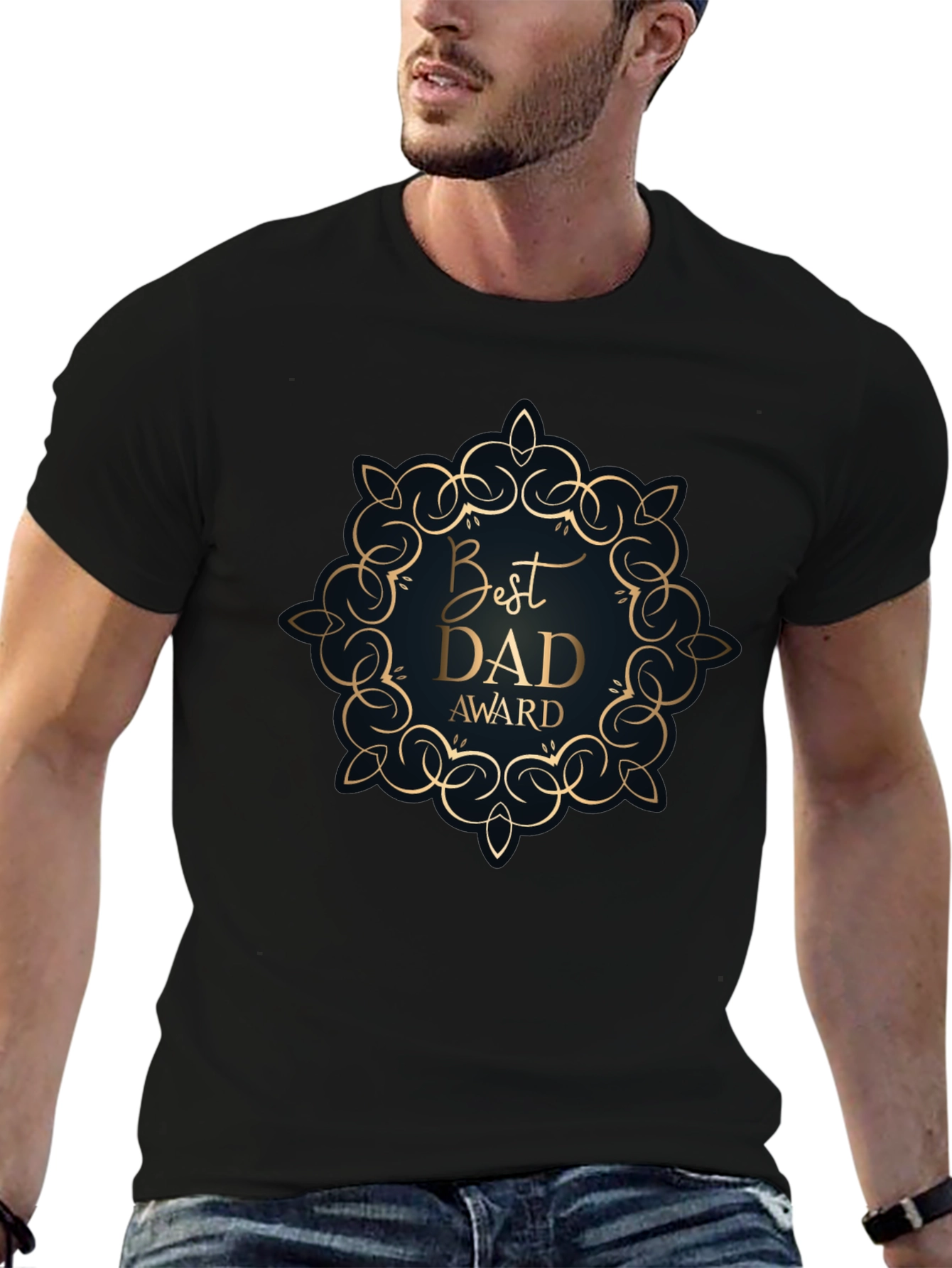 Best Dad Award Black T-Shirt