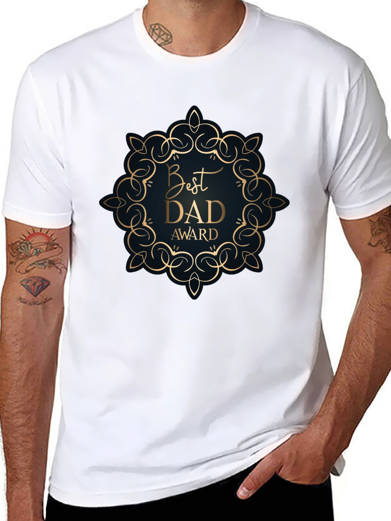 Best Dad Award Black T-Shirt
