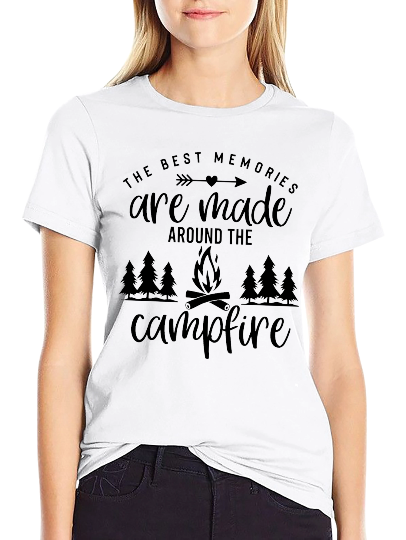 Campfire Memories Black Graphic T-Shirt