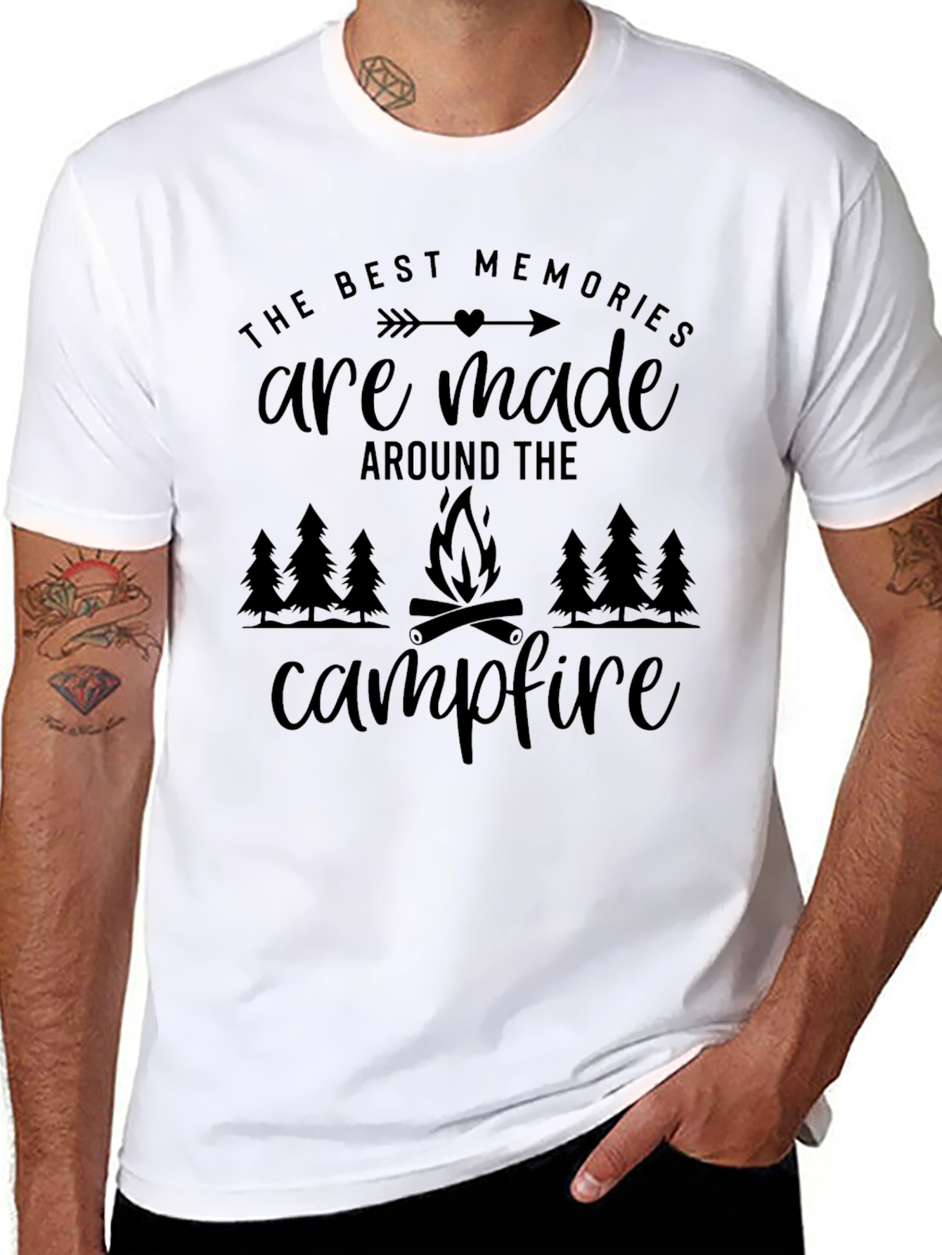 Campfire Memories Black Graphic T-Shirt