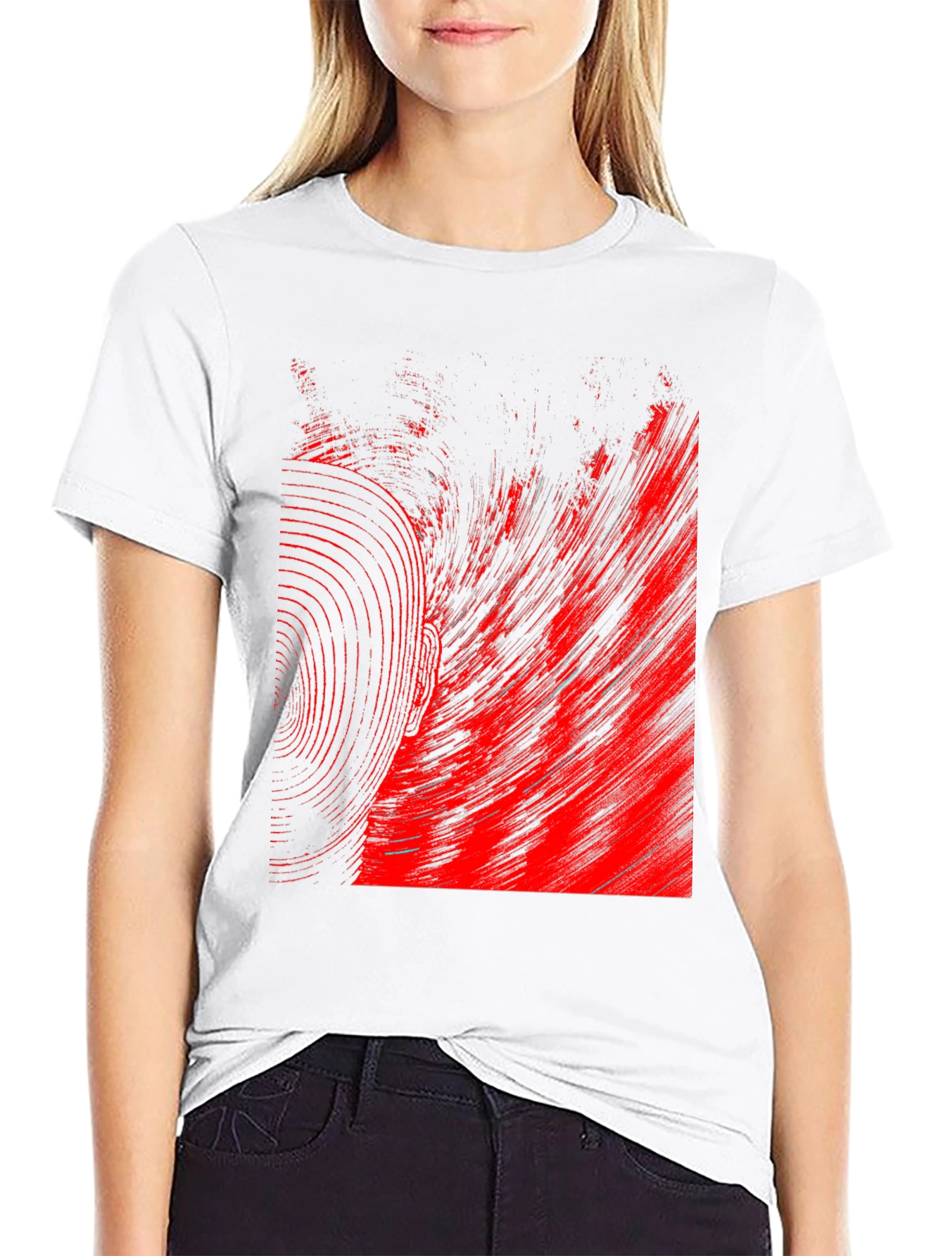 Abstract Red & Black Graphic Tee