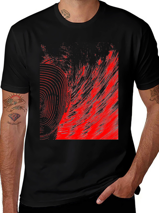 Abstract Red & Black Graphic Tee