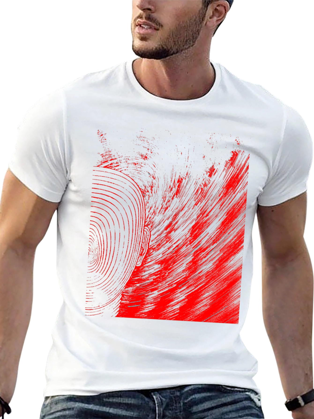 Abstract Red & Black Graphic Tee