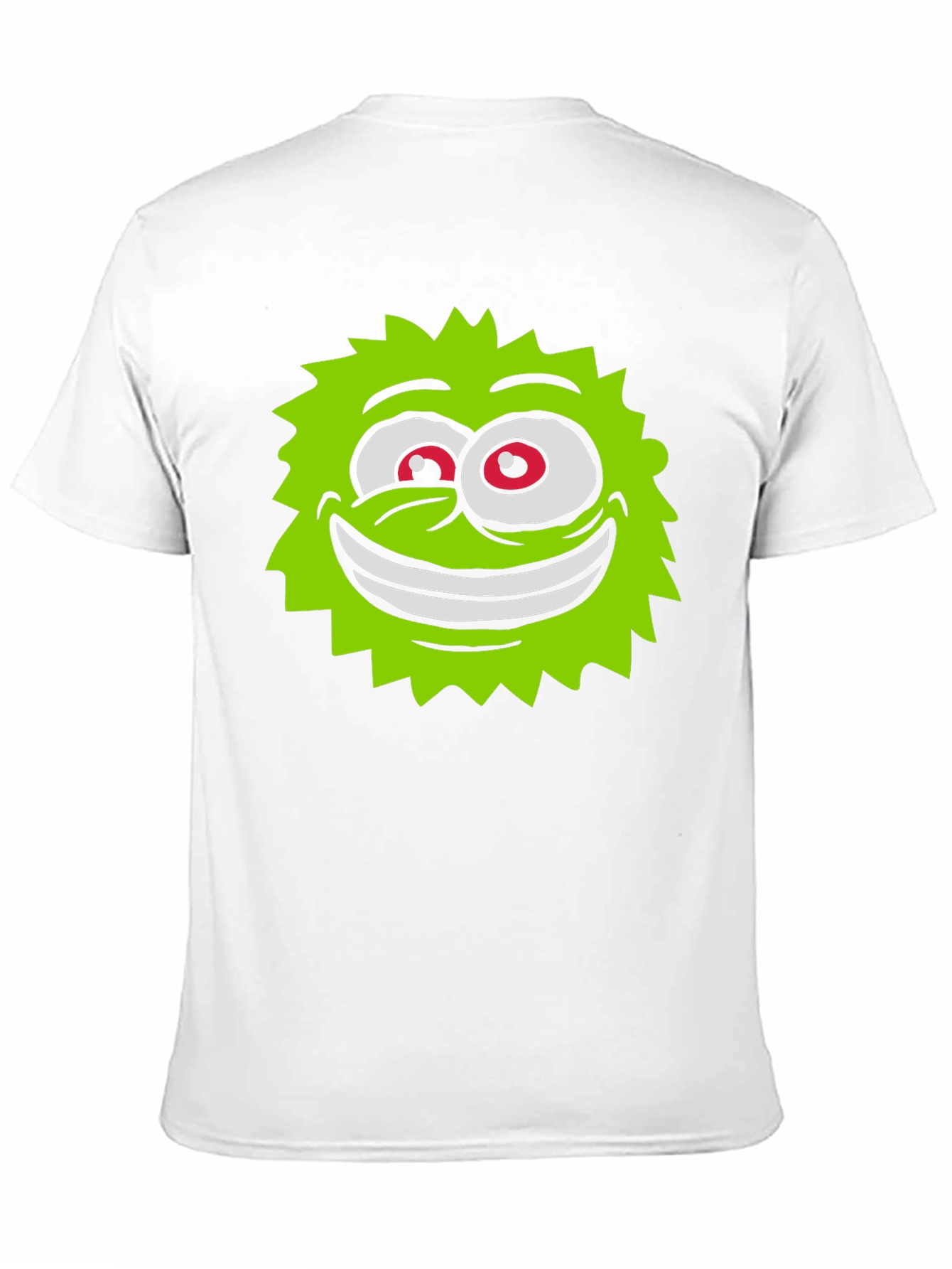 Funny Green Monster Face Black T-Shirt