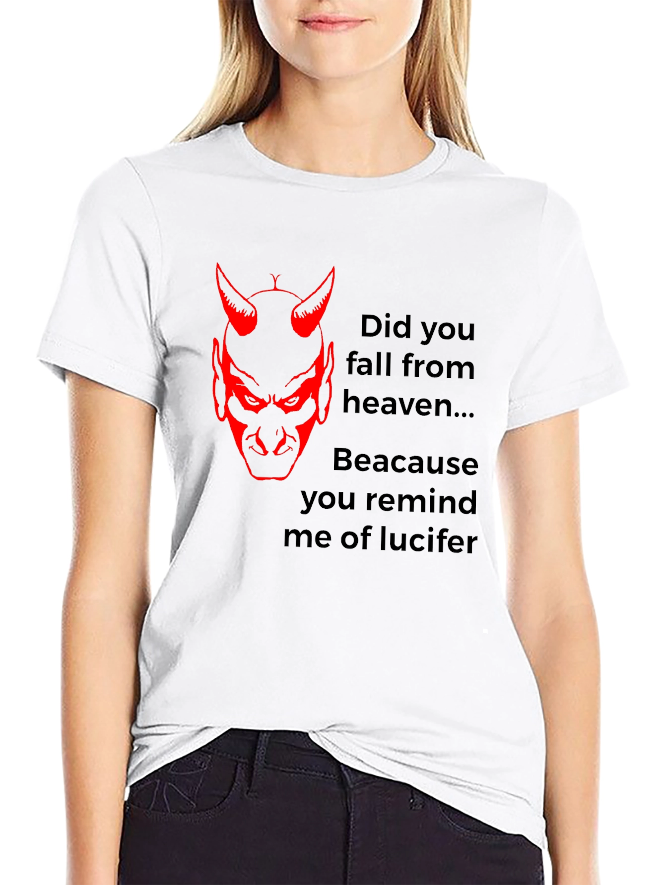Devil Lucifer Graphic Print Tee for Men
