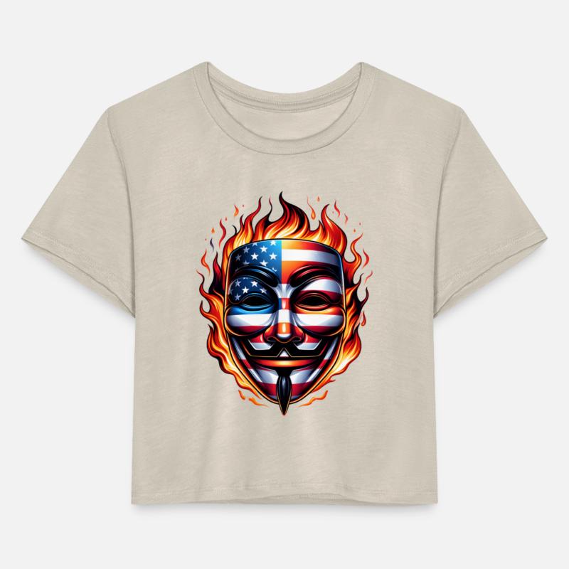 Guy Fawkes mask with US flag