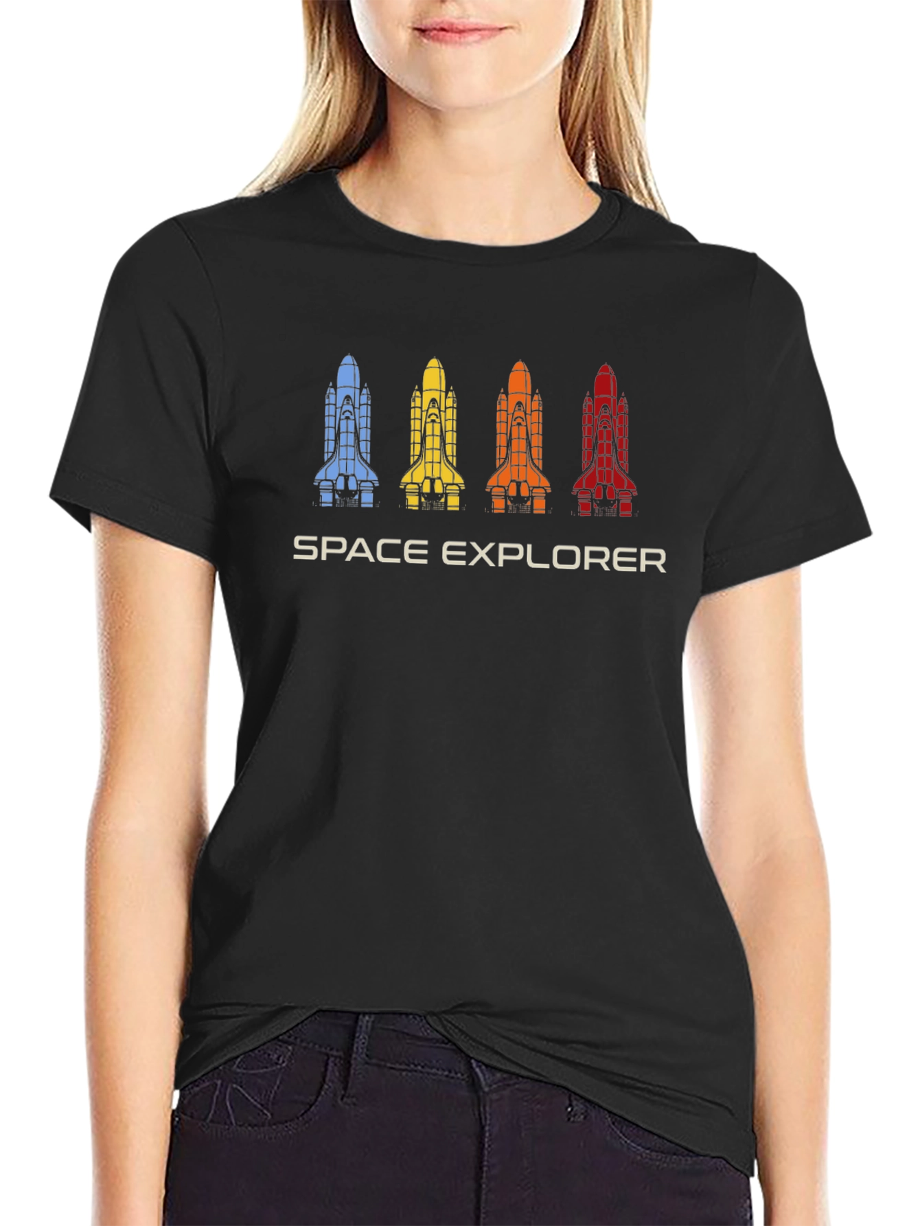 Space Explorer Retro Shuttle Graphic T-Shirt