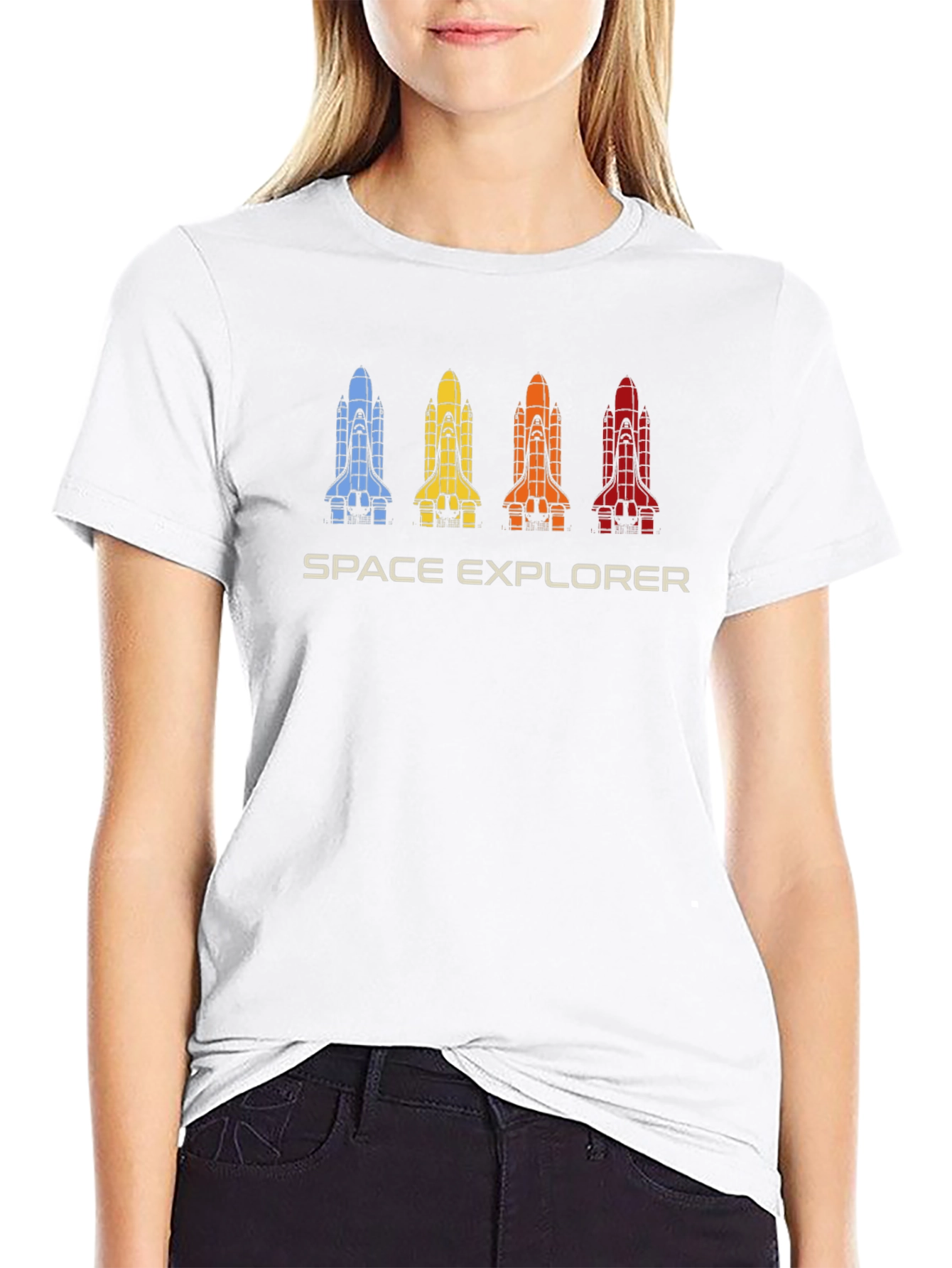 Space Explorer Retro Shuttle Graphic T-Shirt