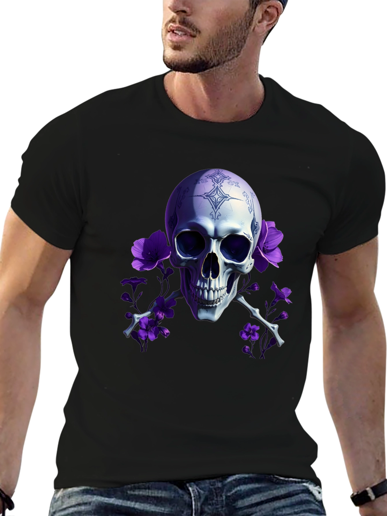 Skull & Flowers Graphic Tee