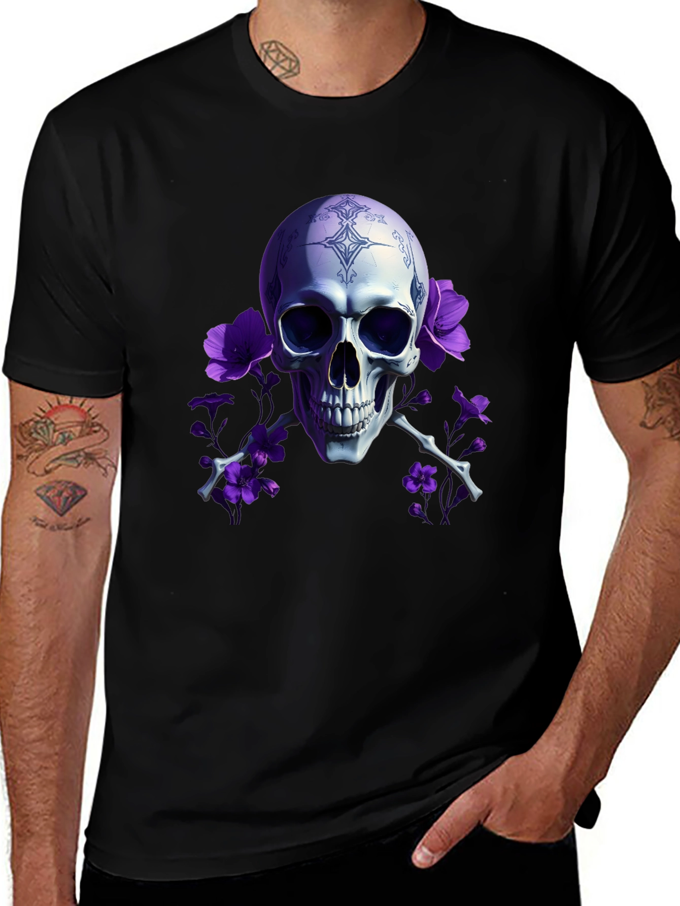 Skull & Flowers Graphic Tee