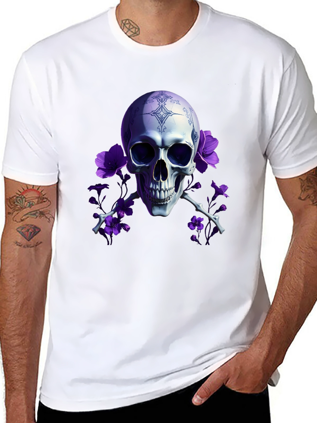 Skull & Flowers Graphic Tee