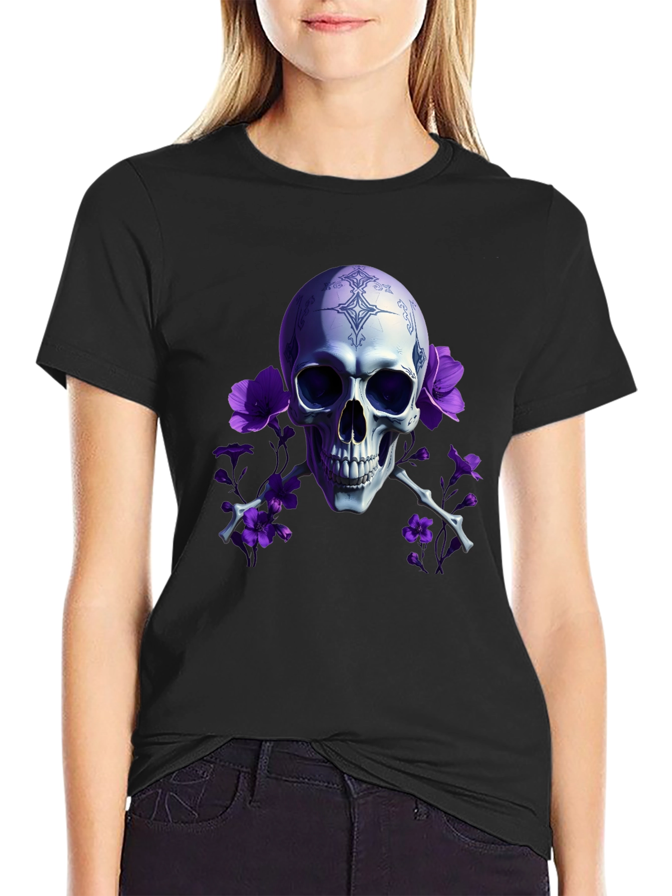 Skull & Flowers Graphic Tee