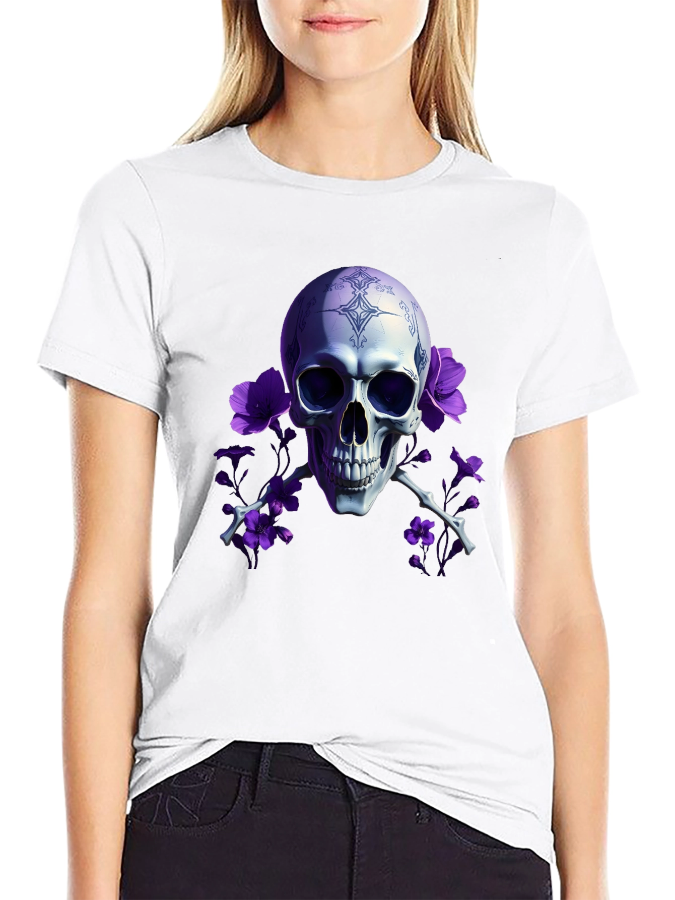 Skull & Flowers Graphic Tee