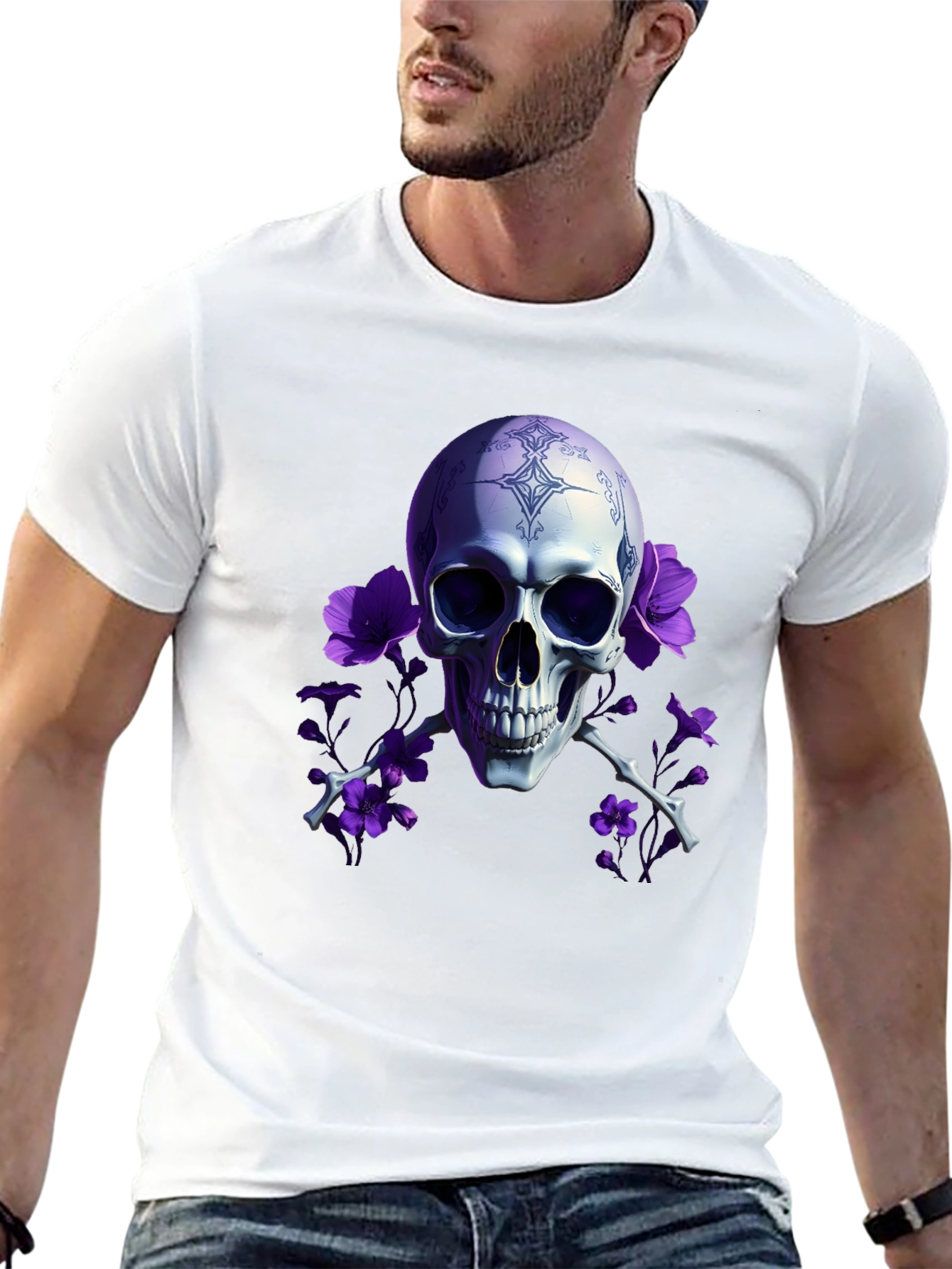 Skull & Flowers Graphic Tee
