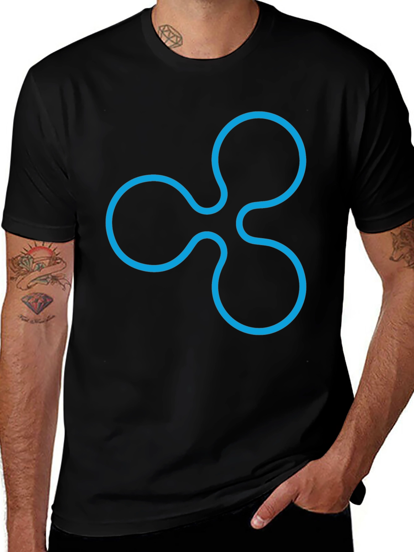 Ripple Cryptocurrency Black T-Shirt