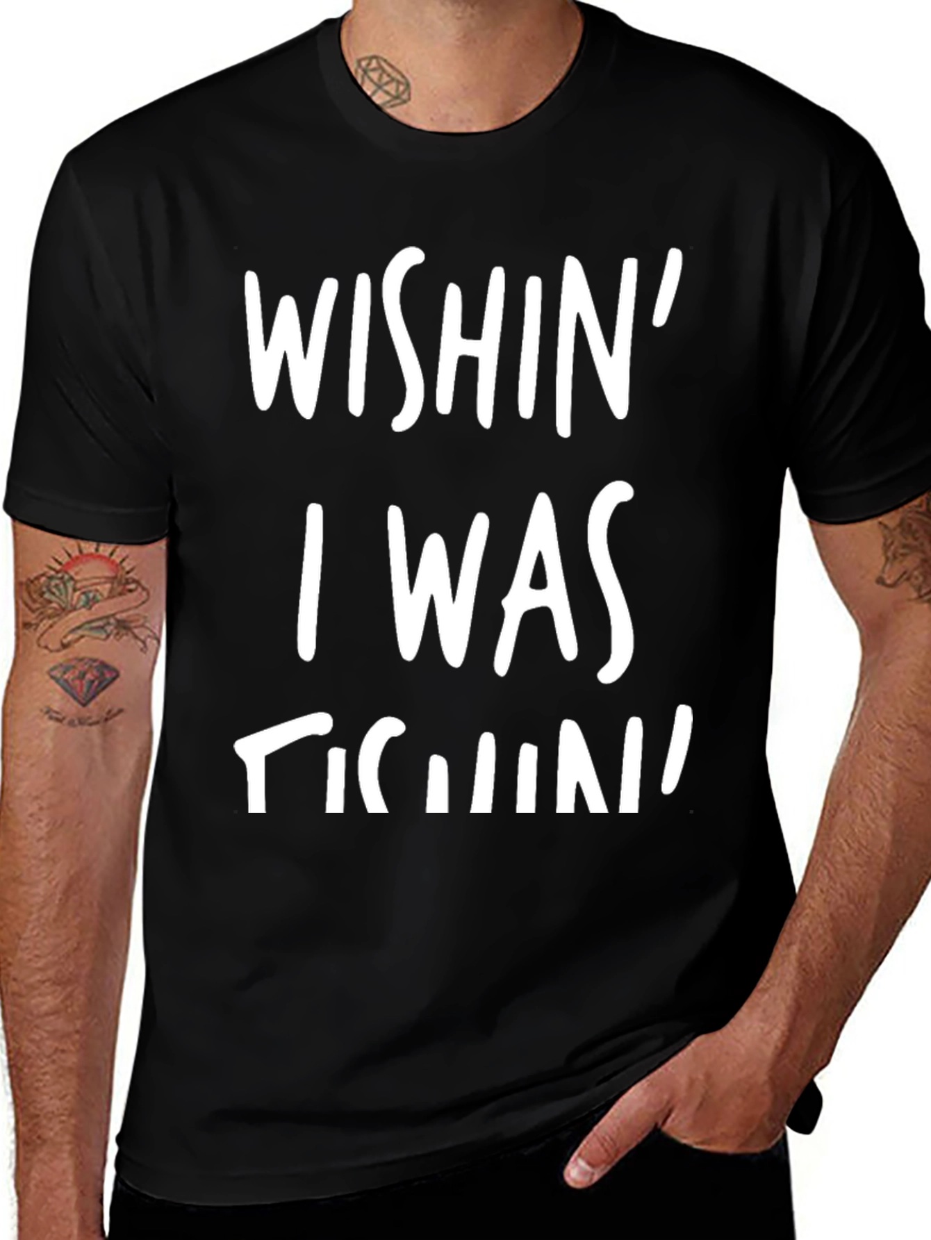 Wishin I Was Fishin Graphic Tee