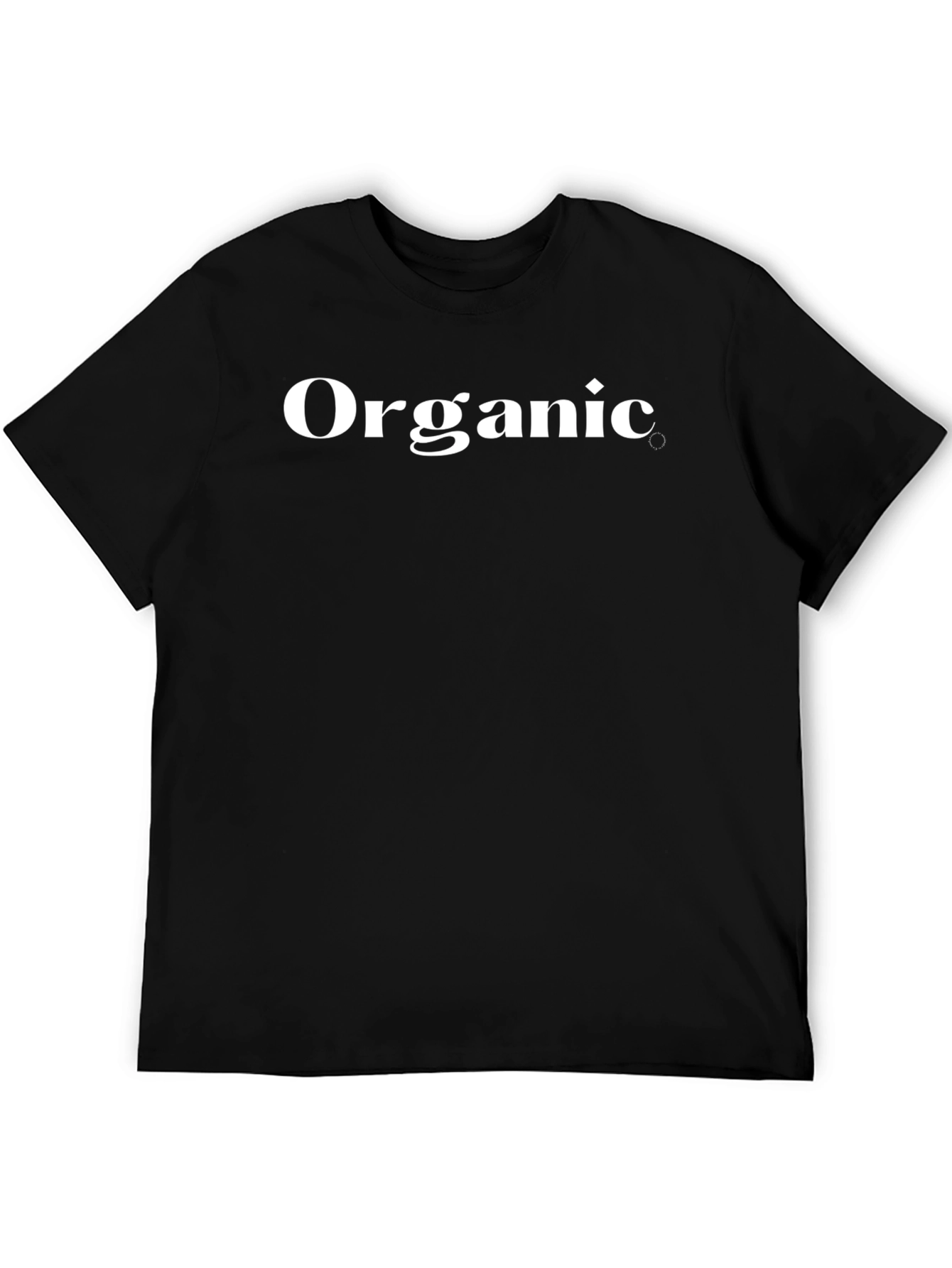 Organic White Text Black T-Shirt