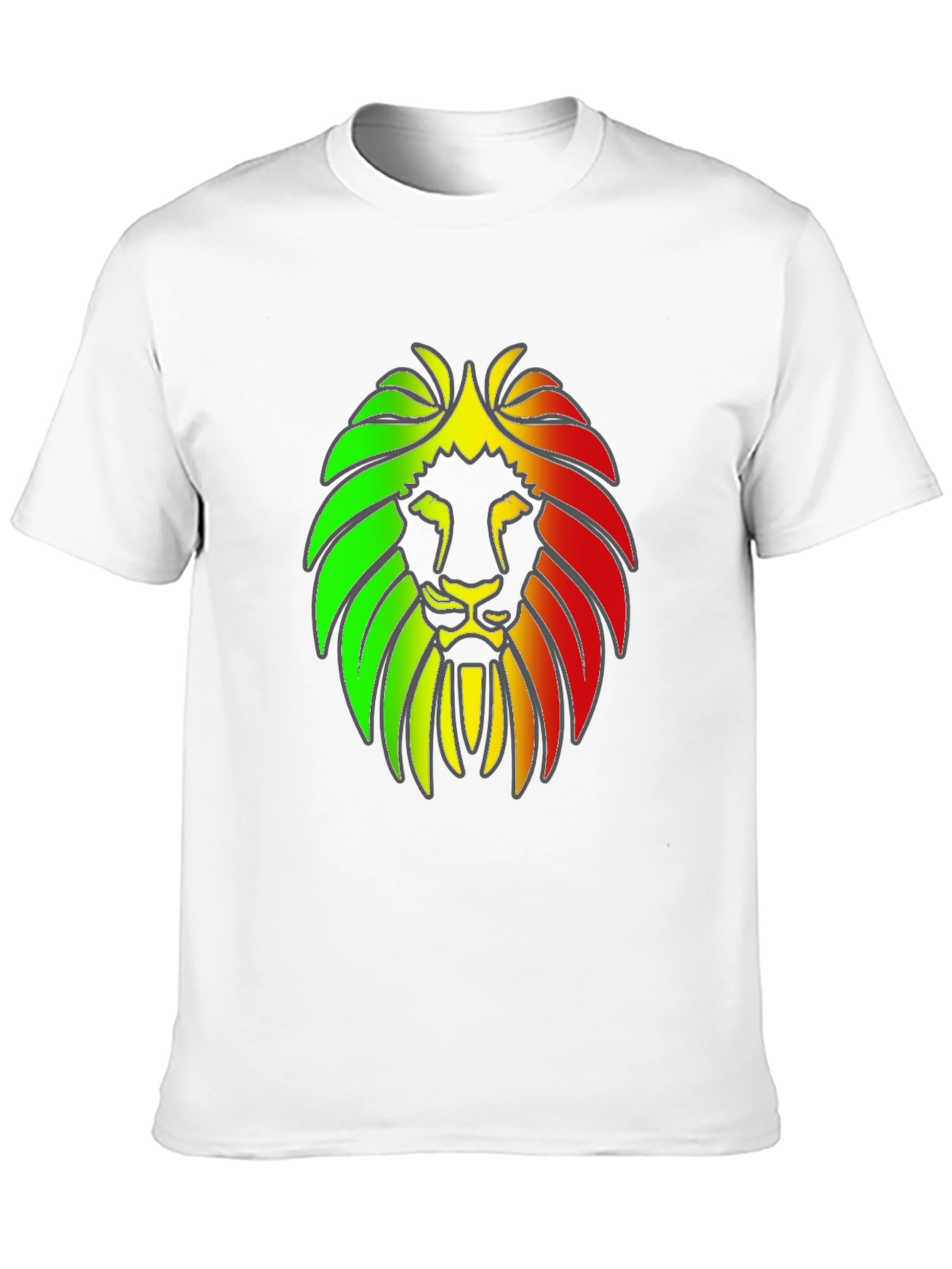 Rasta Lion Head Graphic Print Black T-Shirt