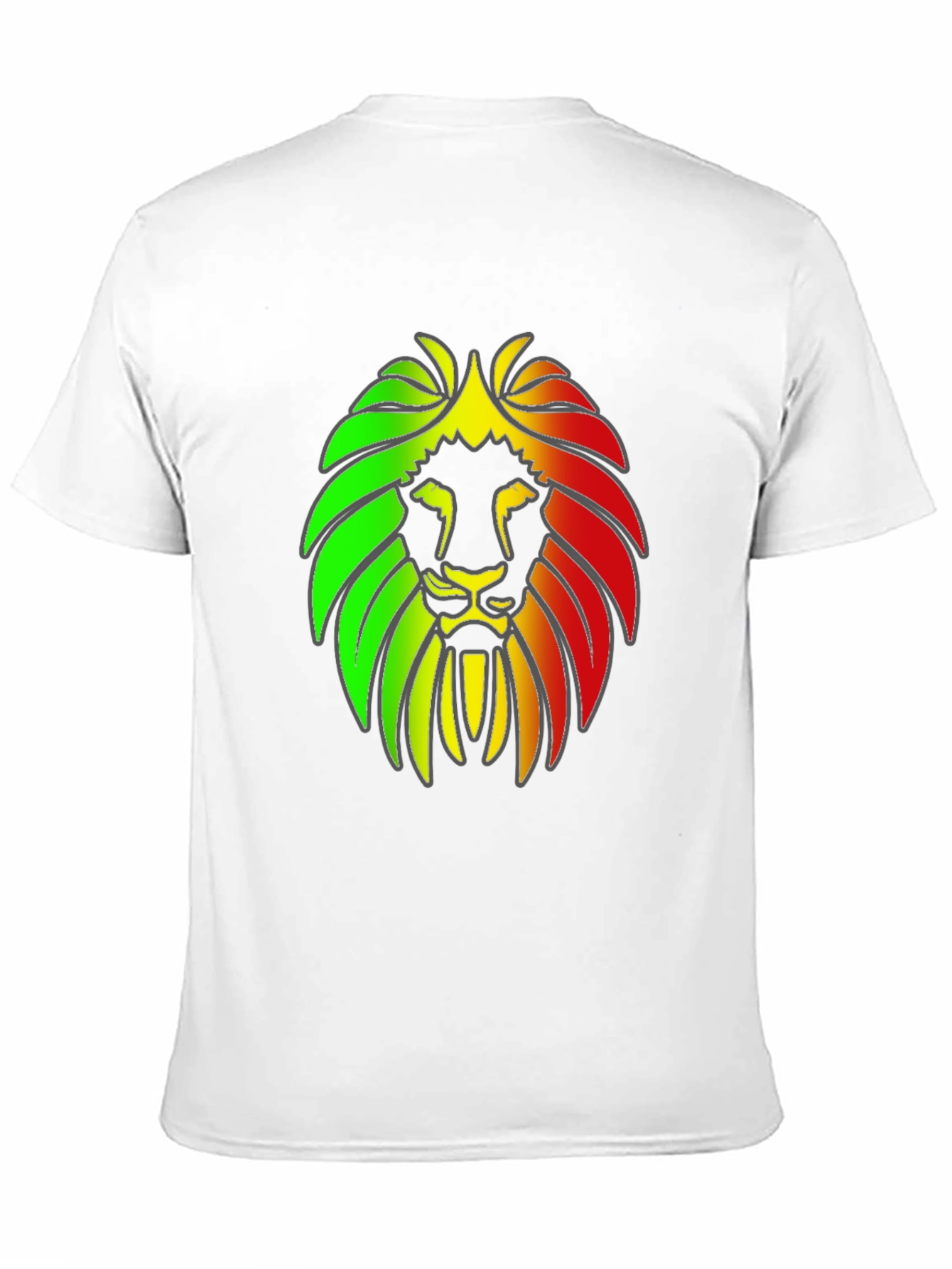 Rasta Lion Head Graphic Print Black T-Shirt