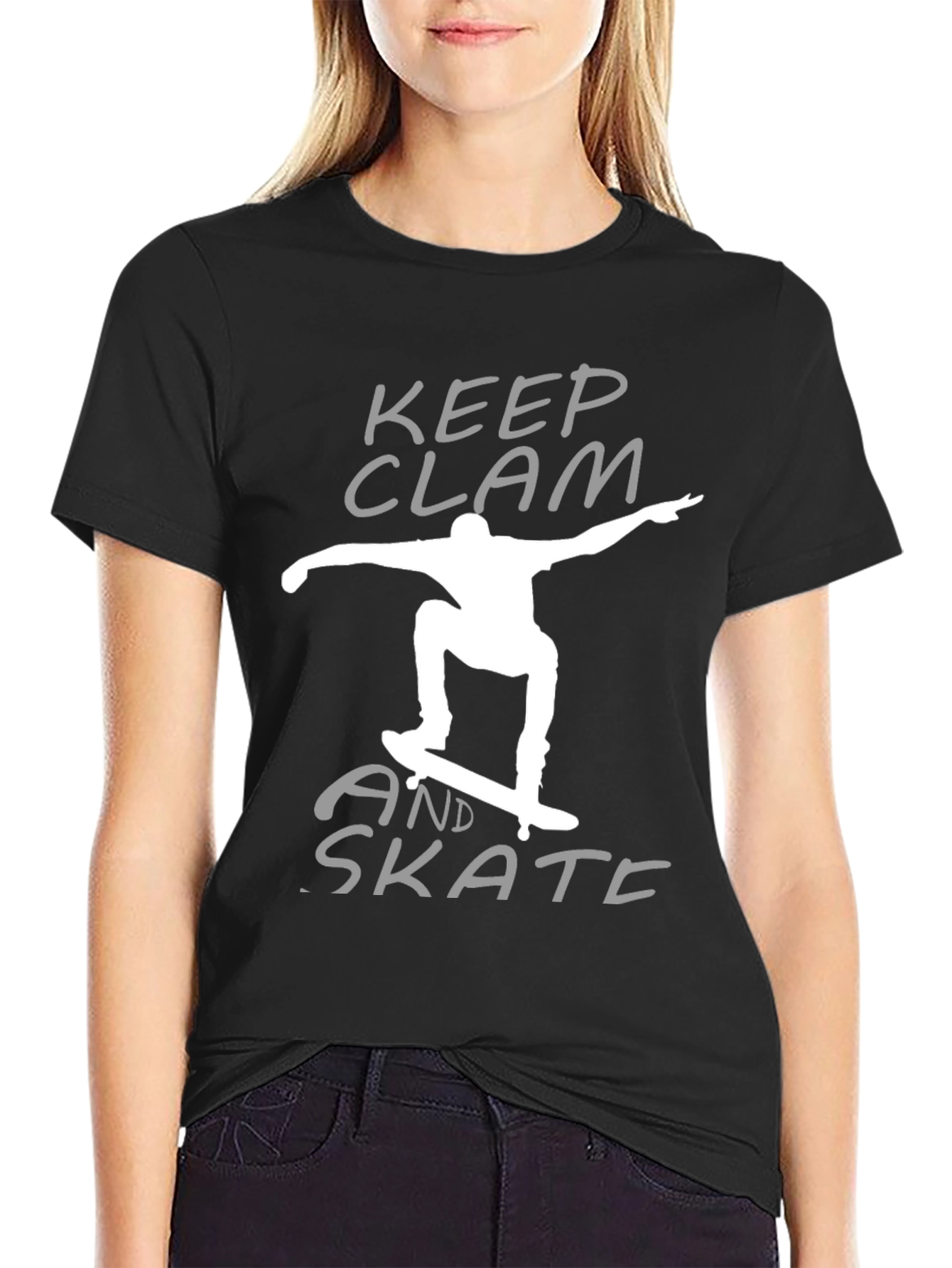 Keep Clam and Skate Black T-Shirt