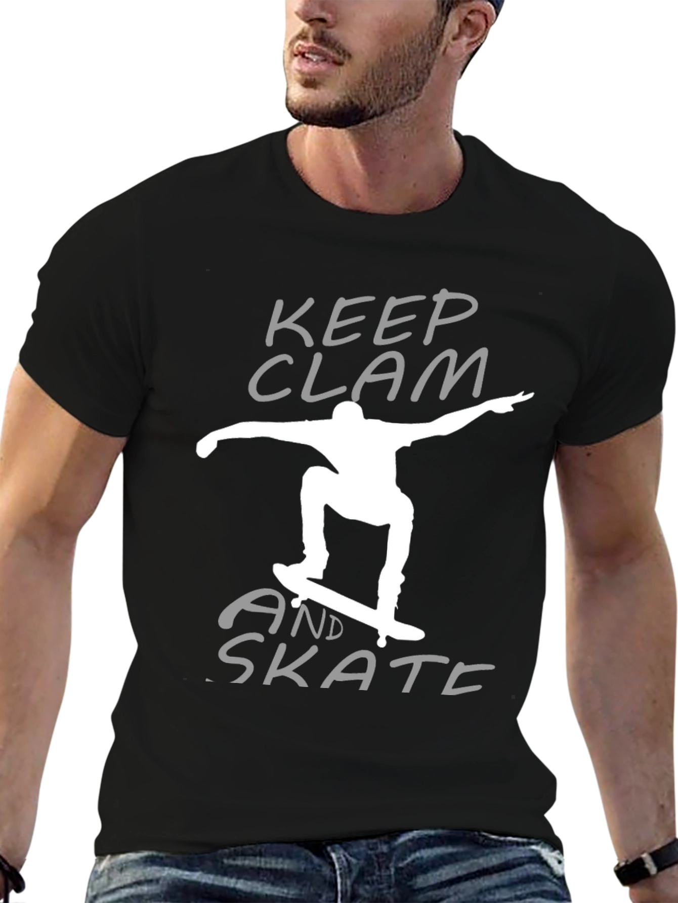 Keep Clam and Skate Black T-Shirt