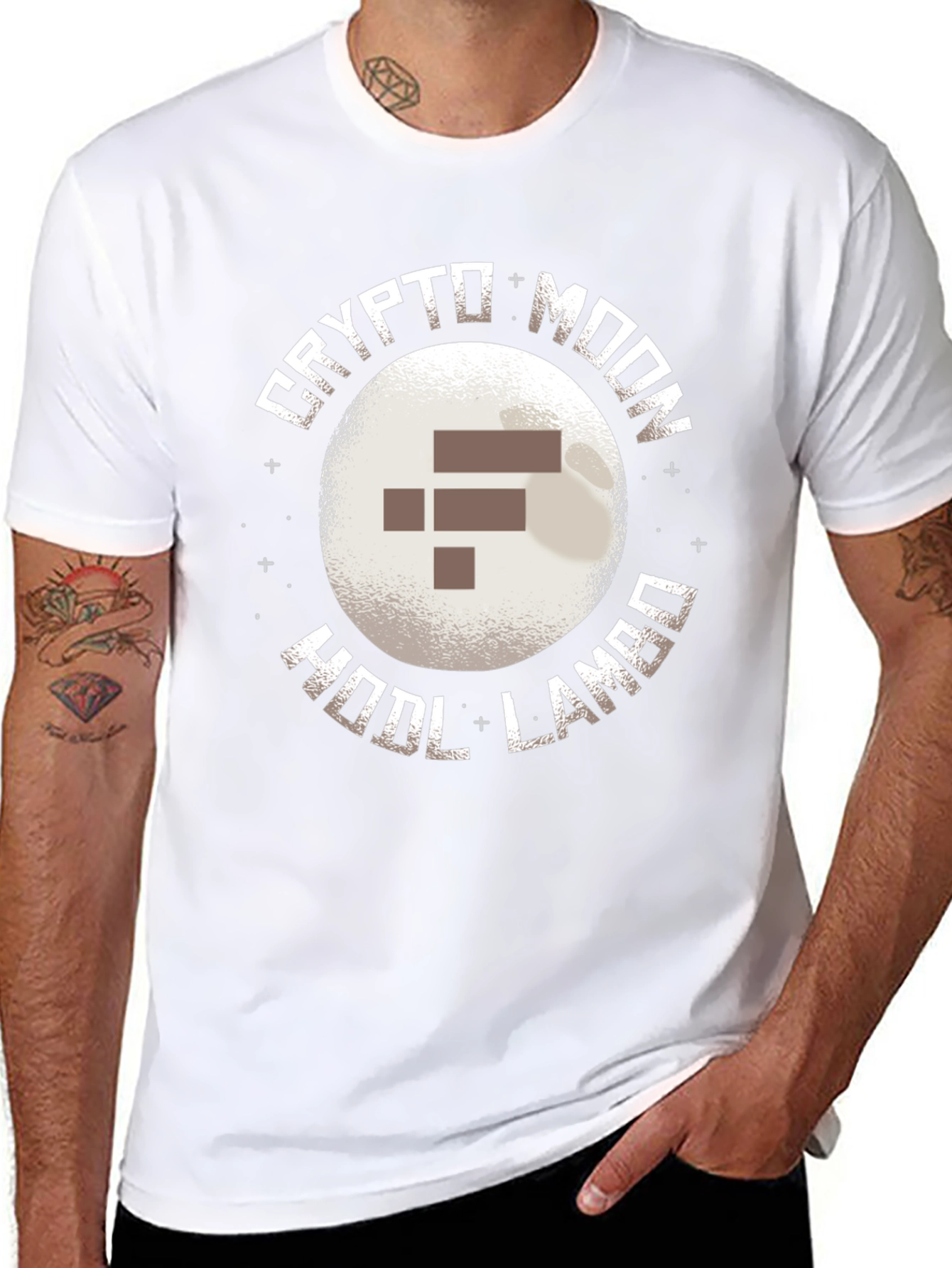 Crypto Moon HODL LAMBO Black T-Shirt