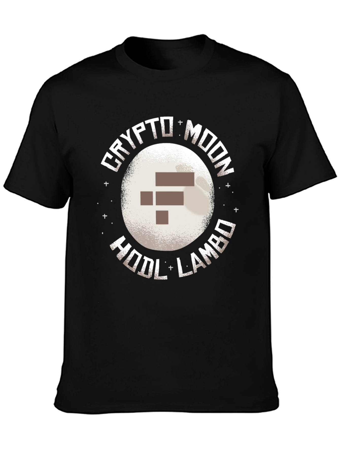 Crypto Moon HODL LAMBO Black T-Shirt