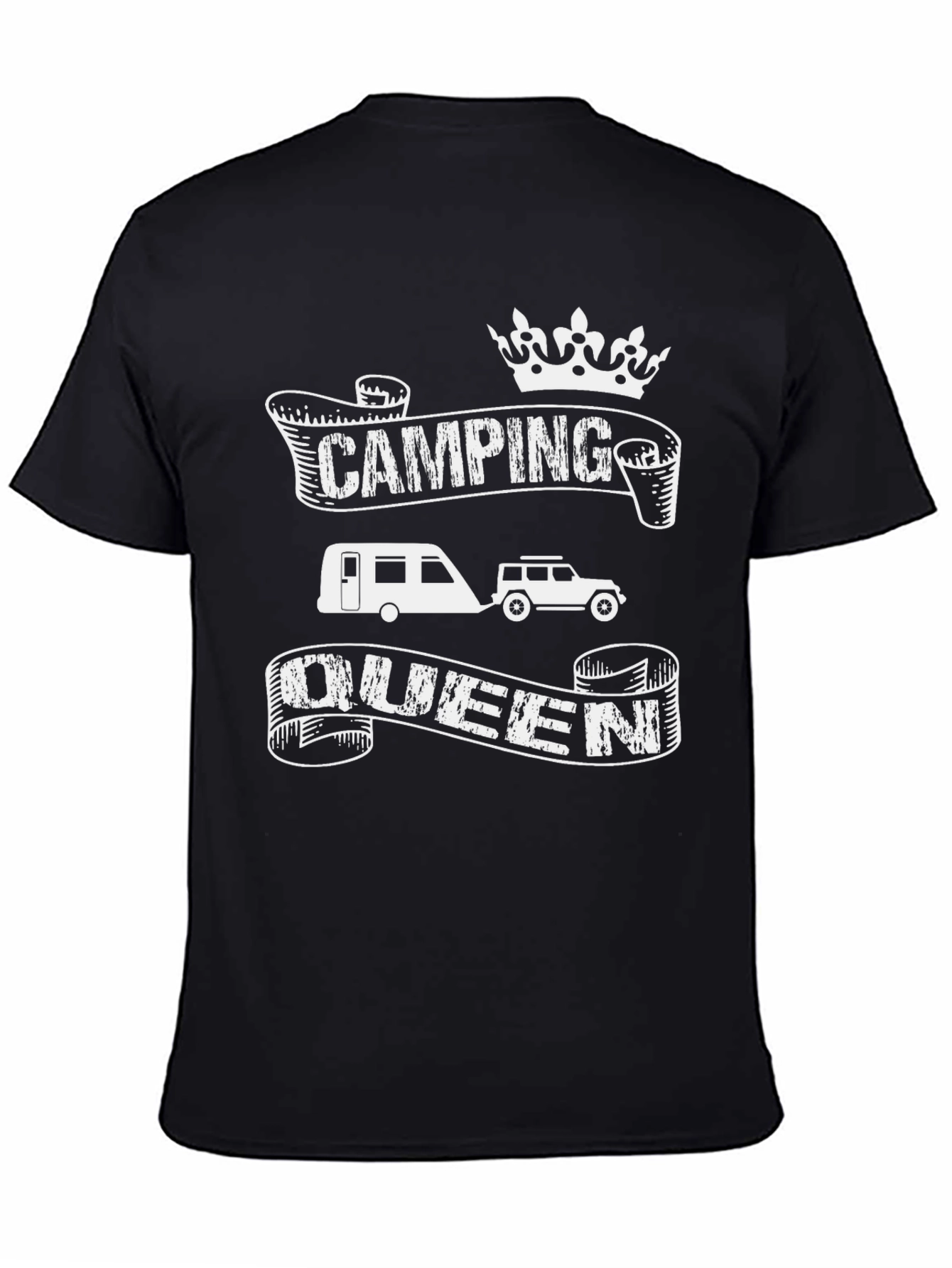 Camping Queen Black Graphic T-Shirt