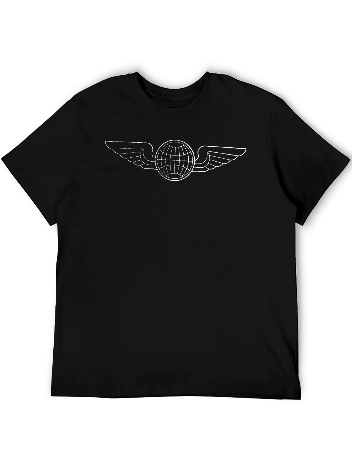 Winged Globe Graphic Black T-Shirt