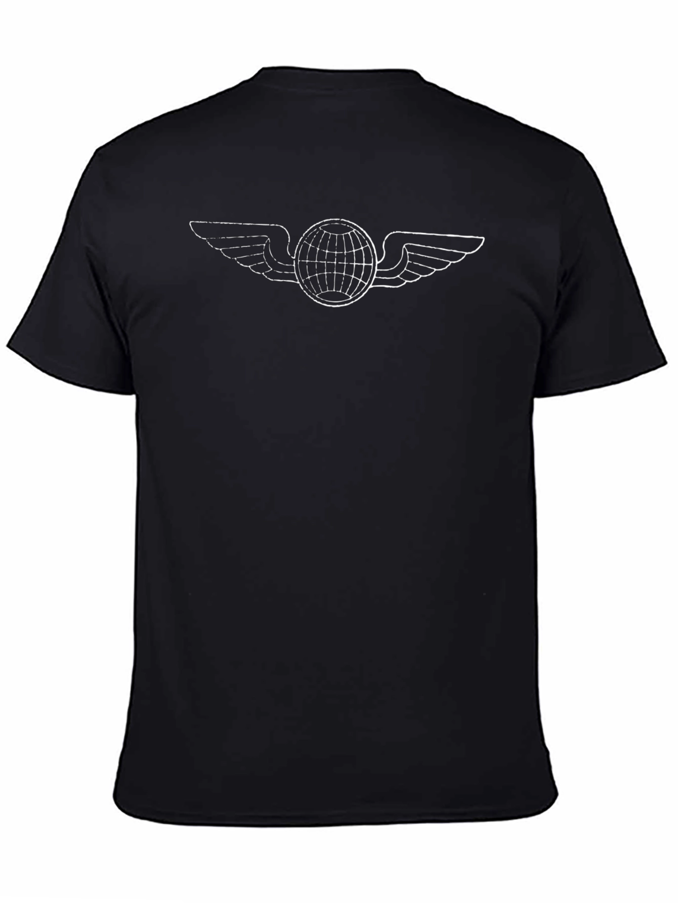 Winged Globe Graphic Black T-Shirt