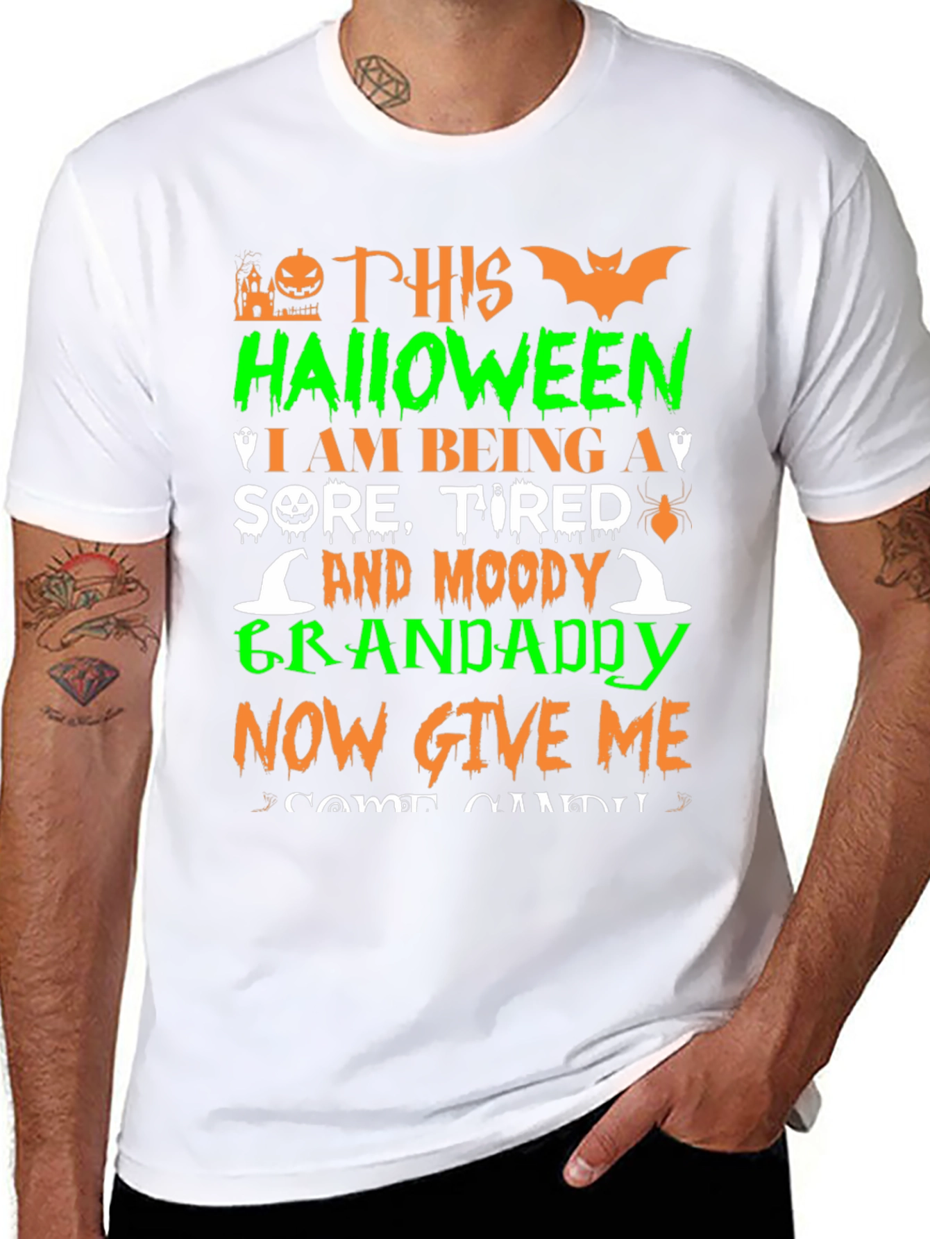 Halloween Grandaddy T-Shirt - Sore Tired & Moody!