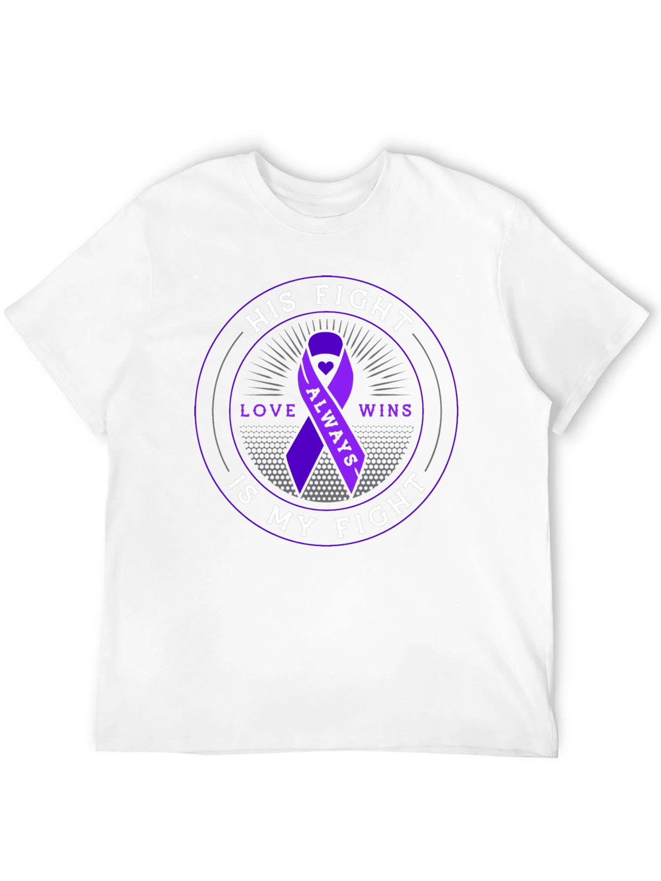 His Fight is My Fight Purple Ribbon T-Shirt