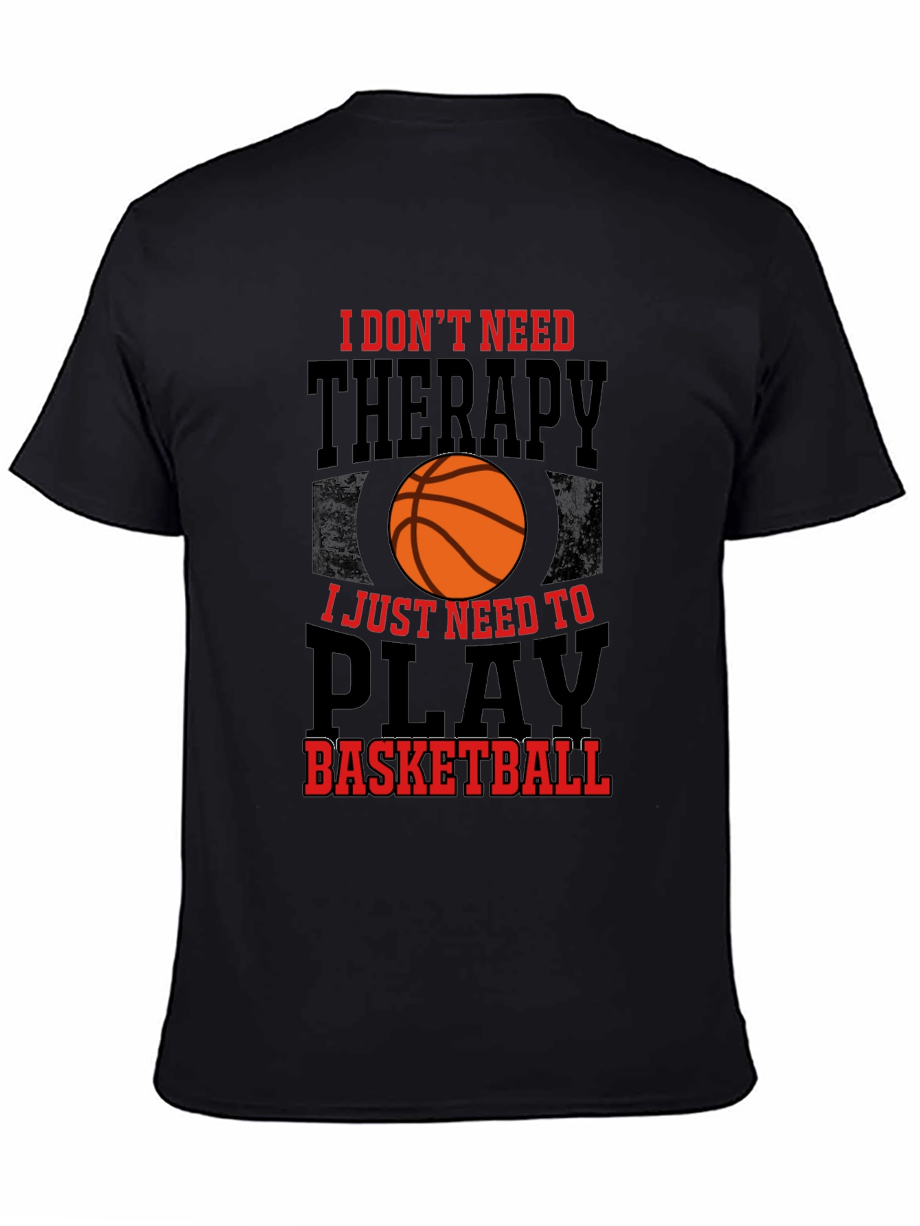 Basketball Therapy Graphic T-Shirt - Mens Black Tee