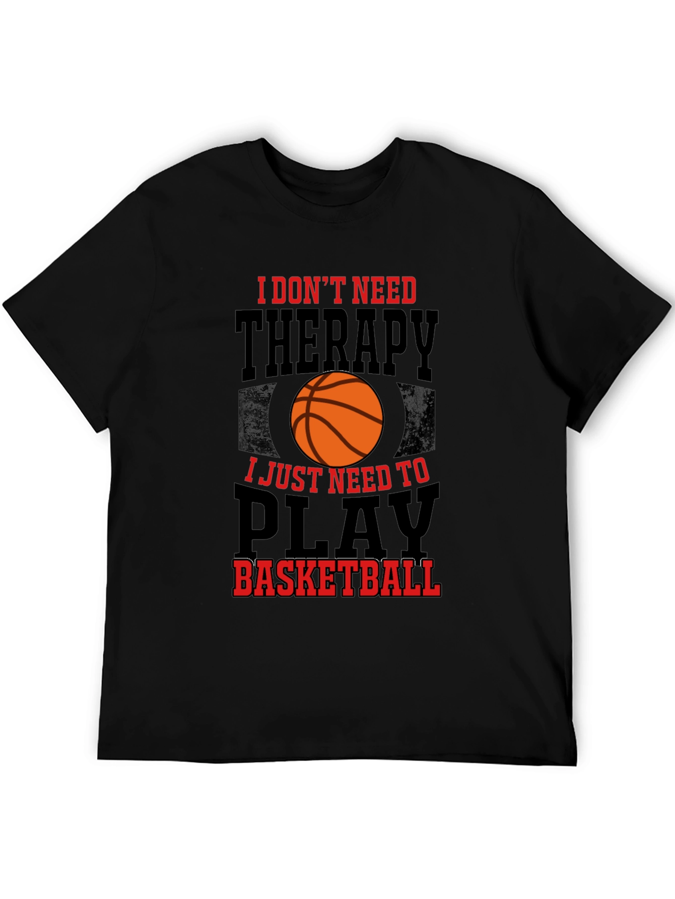 Basketball Therapy Graphic T-Shirt - Mens Black Tee