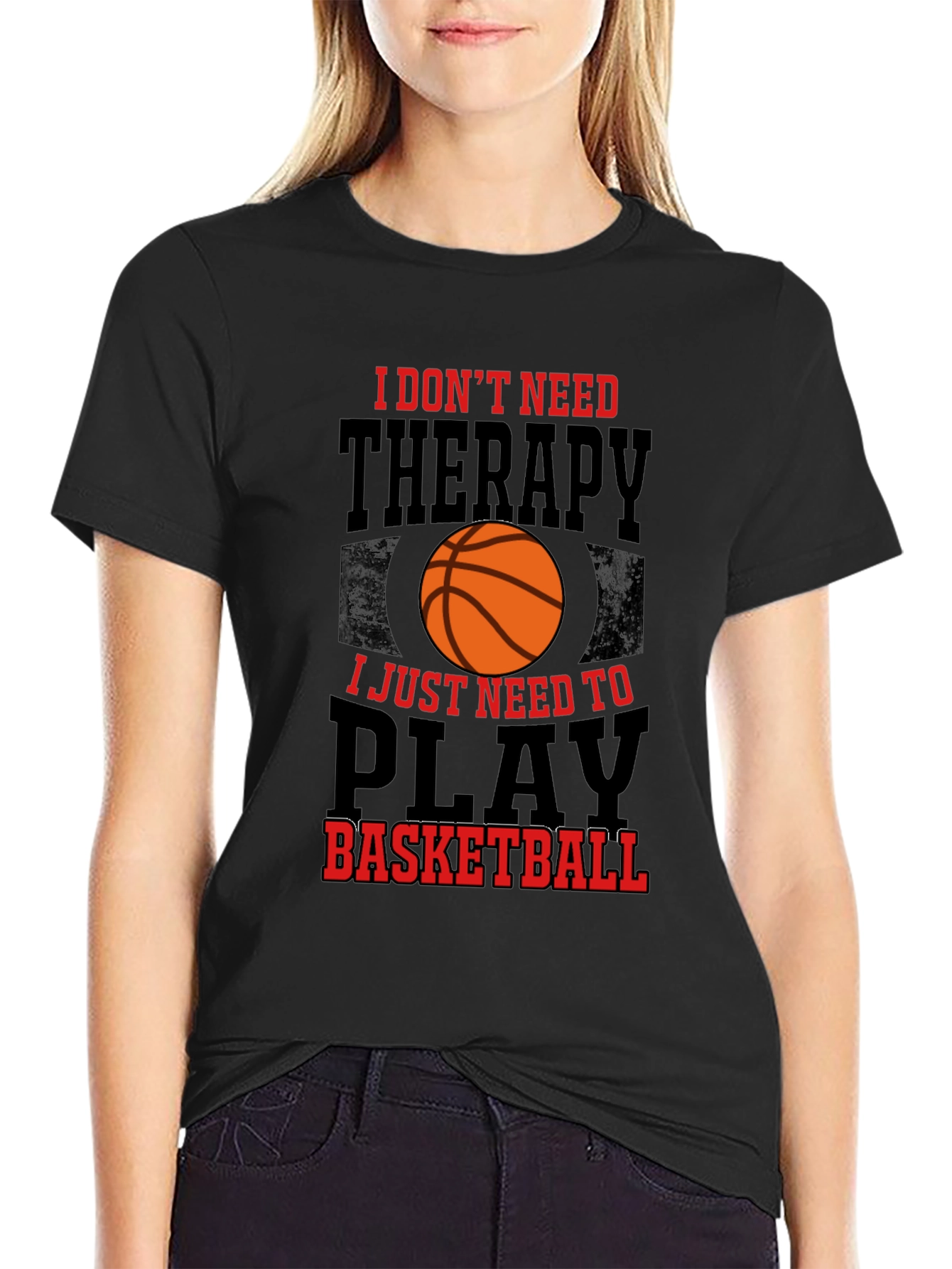 Basketball Therapy Graphic T-Shirt - Mens Black Tee