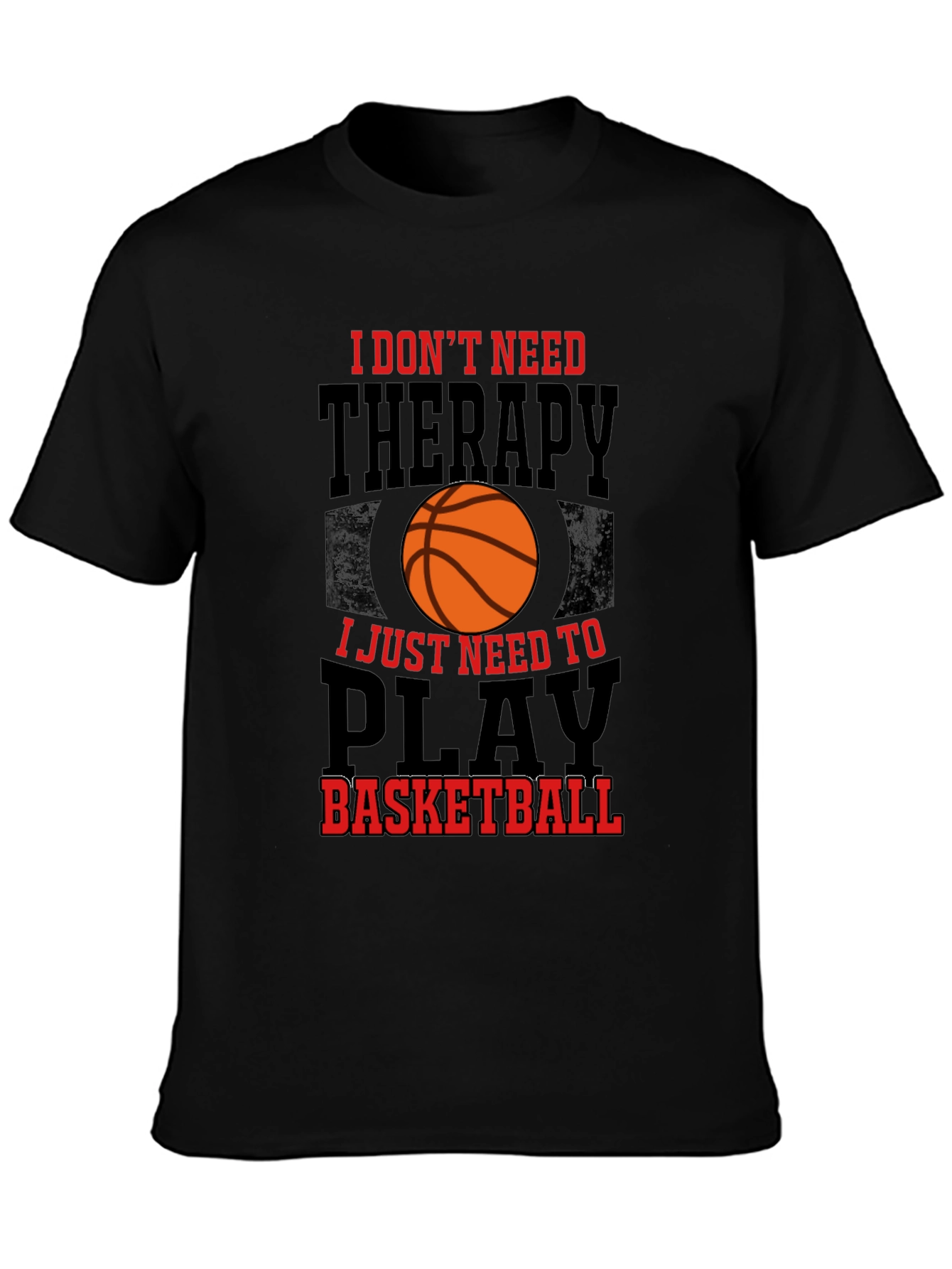 Basketball Therapy Graphic T-Shirt - Mens Black Tee