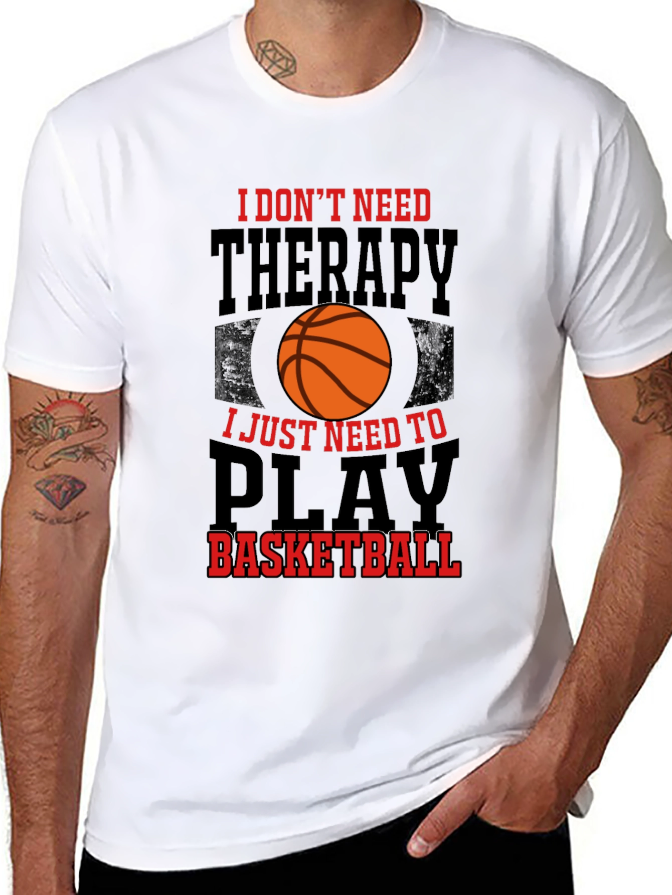 Basketball Therapy Graphic T-Shirt - Mens Black Tee