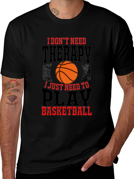 Basketball Therapy Graphic T-Shirt - Mens Black Tee