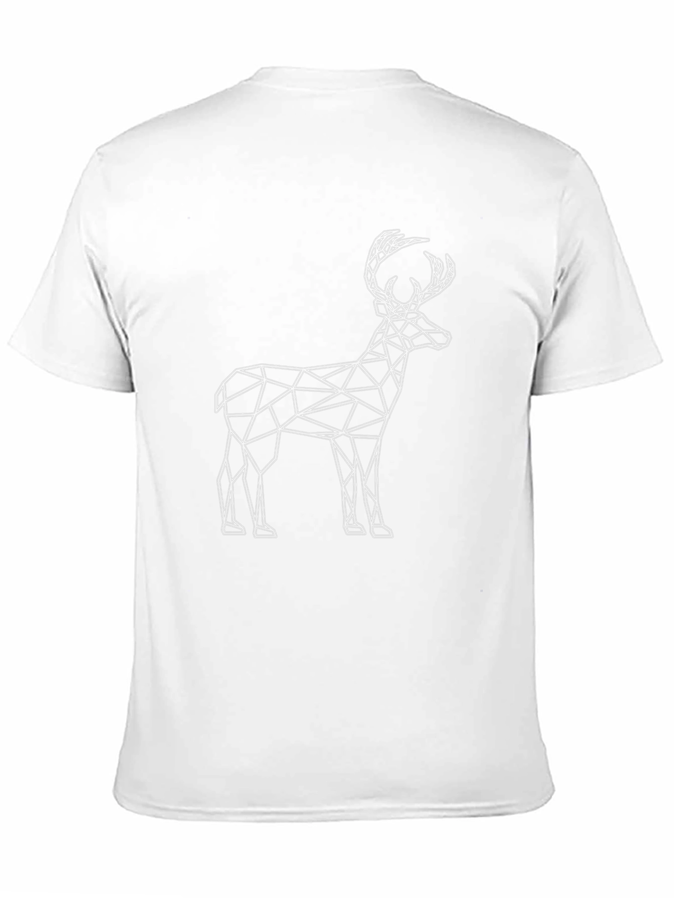Geometric Deer Graphic Tee - Modern Black T-Shirt
